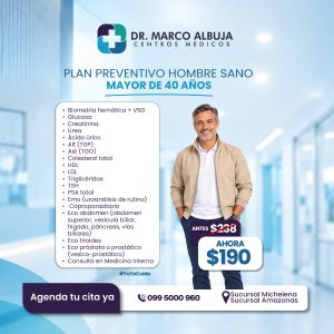 PAQUETE PREVENTIVO HOMBRE SANO MAYOR DE 40 AÑOS