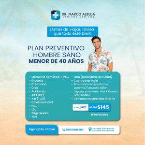 PAQUETE PREVENTIVO HOMBRE SANO MENOR DE 40 AÑOS